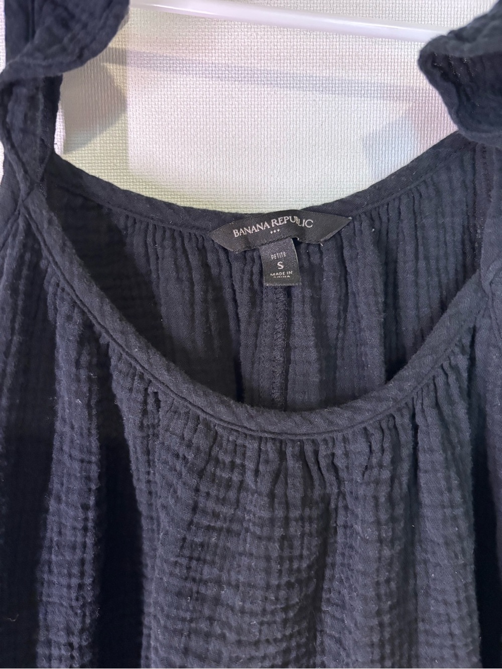 Banana Republic Black Tiered Midi Dress with Ruffle Straps - Picture 2 of 5